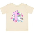 thumbnail image 3 of Inktastic I Am 1 Year Old with Unicorn and Hearts Girls Baby T-Shirt, 3 of 5
