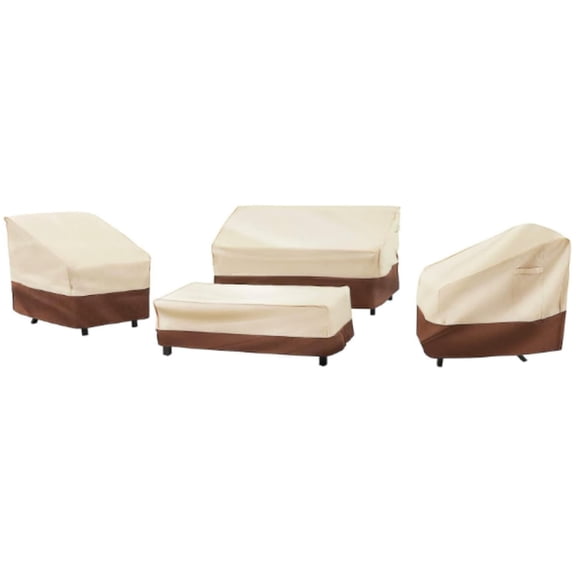 Patio Furniture Cover Set, 4 Piece Outdoor Furniture Cover Waterproof, 600D Heavy Duty Lawn Patio Set Covers