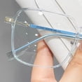 thumbnail image 7 of Blue Light Blocking Glasses Unisex Large Frame Clear View Strong Hinge Color-changing Transparent with Brim Eye Protection Clear Bluelight Glasses Spectacles, 7 of 7