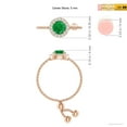 thumbnail image 4 of Angara Natural 0.45 Ct. Emerald with Diamond Halo Ring in 14K Rose Gold for Women (Ring Size: 3), 4 of 9