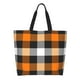 thumbnail image 1 of Disketp Orange Plaid Bolsa Tote Estampada para Mujer, Bolso de Hombro y de Mano para Compras y Viajes, 1 of 8
