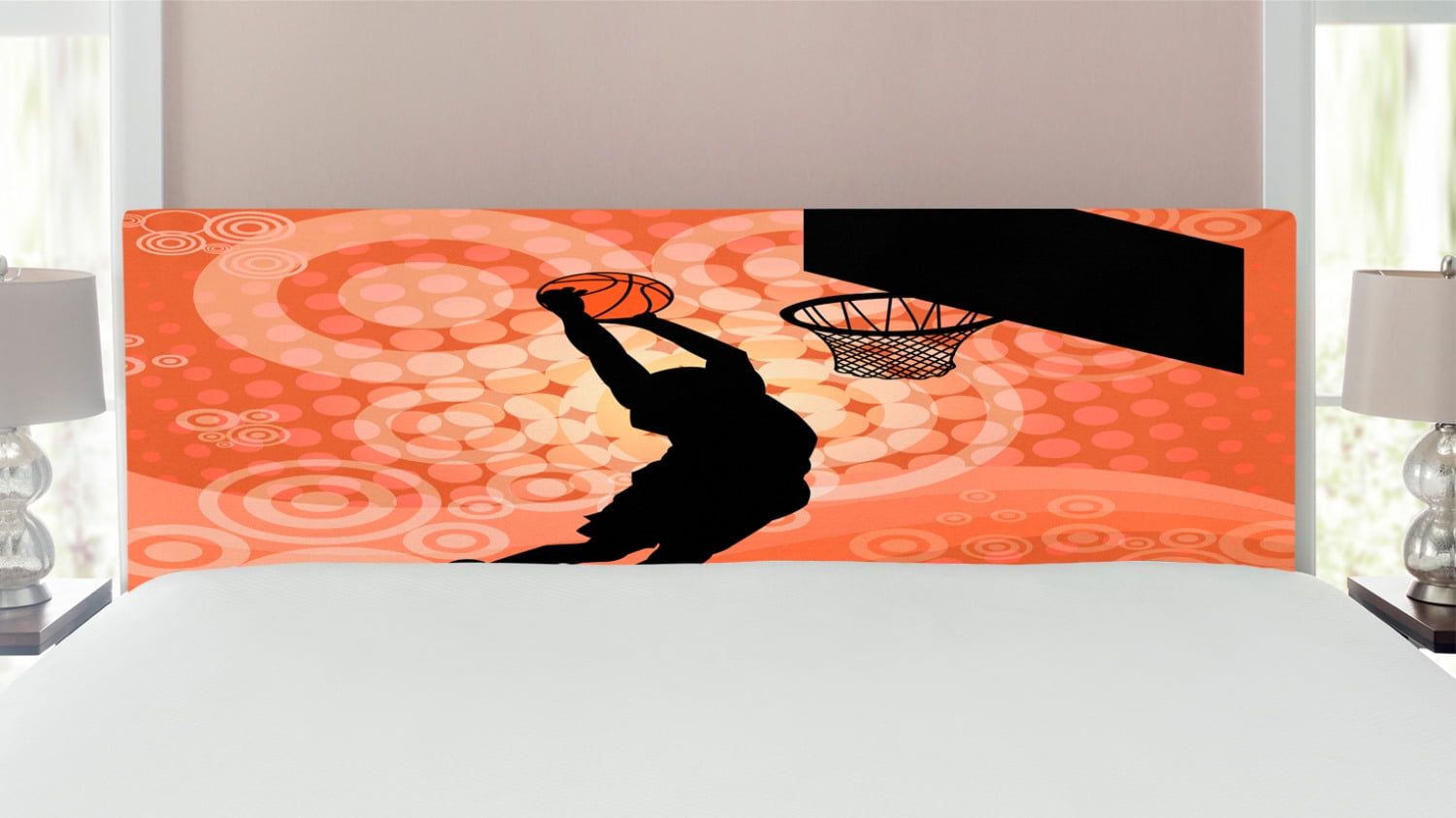 Basketball Headboard, Basketball Player Silhouette Athlete Competition