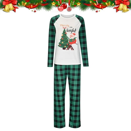 

Christmas Fashion Long Sleeves Women Printed Top+Pants Family Matching Pajamas Set