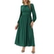 thumbnail image 2 of INSPIRE CHIC Vestidos de Mujer Cuello Redondo Mangas Largas de Linterna Vestido Maxi Formal de Chifón S Verde Oscuro, 2 of 6