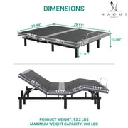 Idealbase Adjustable Bed Base, Adjustable Bed Frame with Remote, Smart Bed, Head and Foot Incline, 3 Speed Head & Foot Massage, Zero Gravity Bed - Twin XL