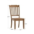 thumbnail image 4 of Weston Home Farmhouse Slat Back Wood Dining Chairs, Set of 2, Oak Finish, 4 of 9