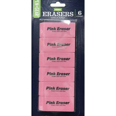 Pen+gear 6pk Pink Erasers