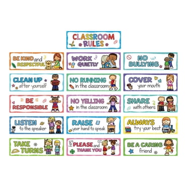 LeeQinersw 16Pcs Classroom Rules Educational Posters Class Behavior Educational Content