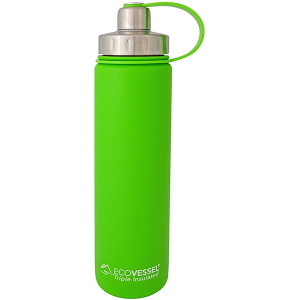 Eco Vessel Boulder Insulated Water Bottle Lime Green 24 oz