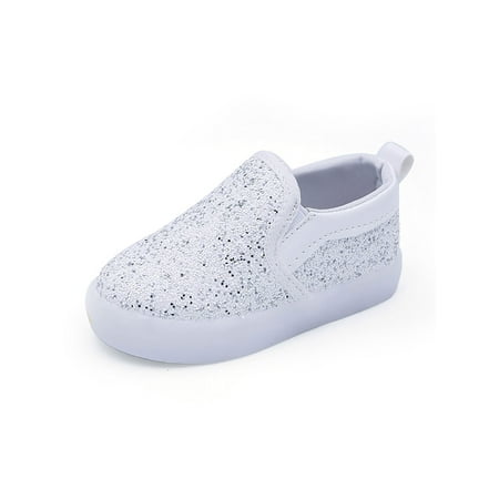

Colisha Boys Flats Comfort Sneakers Non-slip Loafers School Breathable Skate Shoes Slip On Casual Sneaker White 5C