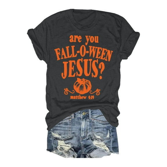 Women's Halloween Graphic T-Shirt Casual Short Sleeve Tee Soft Comfortable Stylish Fall Fashion Top