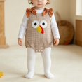 thumbnail image 2 of mgoYE Newborn Baby Boy Girl Thanksgiving Outfit Turkey Sleeveless Smocked Bubble Romper Plaid Bodysuit Fall Clothes, 2 of 9