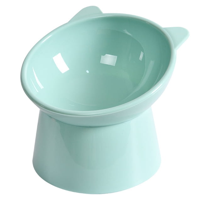Comedero Inclinado para Gatos Plato Comida Ergonómico Cara Plana () Azul