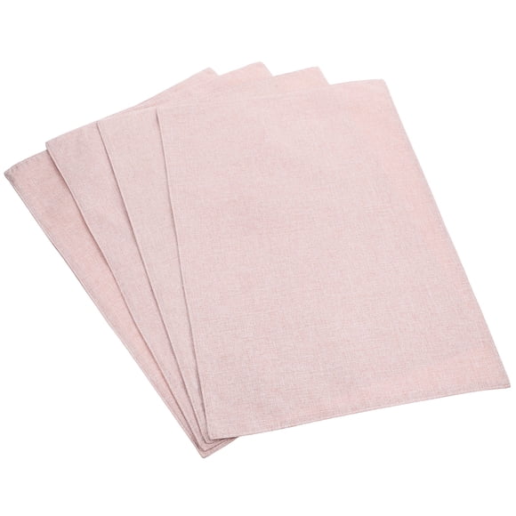 Manteles individuales de lino lavables para mesa de comedor, manteles individuales de doble capa, 4 Uds.