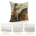 thumbnail image 4 of Qinduosi Throw Pillow Covers Funny Animal Cat Riding a Horse Square Pillowcase for Home Decor Sofa Car Bedroom Pillow case  White, 4 of 5