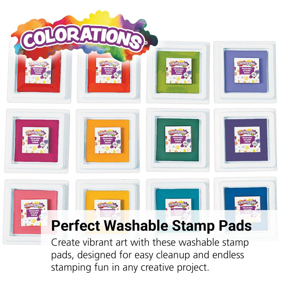 Colorations Stamper-Perfect Washable Stamp Pads - Set of 12