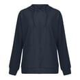 thumbnail image 3 of miqiqism Trendy Pullover Hooded for Women Casual Drop Shoulder Solid Hoodies Juniors Comfy Long Sleeves Crew Neck Sweatshirt Teen Girls Drawstring Side Split Blouses,Navy,XX-Large, 3 of 3