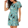 thumbnail image 2 of Hirioo Cute Dog for Women’s Nightdress Comfortable Short Sleeve Nightwear Casual Sleep Dress, 2 of 6