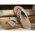 thumbnail image 4 of Gypsy Jazz Womens Encore Frayed Top Fashion Flip Flop Sandal (Cream Leopard, 11), 4 of 5