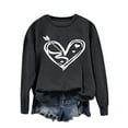 thumbnail image 4 of Mifsaly Valentines Day Sweatshirts for Women Girlfriend Gifts Hearts Print Shirts Going Out Dressy Casual Tops Pullover Festival Party Blouse Trendy Spring Summer Daily Outfits M, 4 of 5