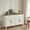 Rustic White and Honey Brown, variant on LEDREM Farmhouse Buffet Cabinet - 2 Drawers with Dividers, Adjustable Shelves & Cable Management, Multi-Functional Storage, Rustic White and Honey Brown