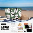 thumbnail image 5 of Wukai Alpaca Faces Print Zipper Bag,large Beach Tote Bag,Waterproof Sandproof Bag,Grocery and Picnic Tote Travel Bag, 5 of 5