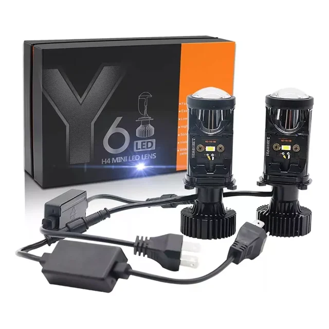 Faro Con Lente Led H4 9003 Hb2 High And Low Auto Moto