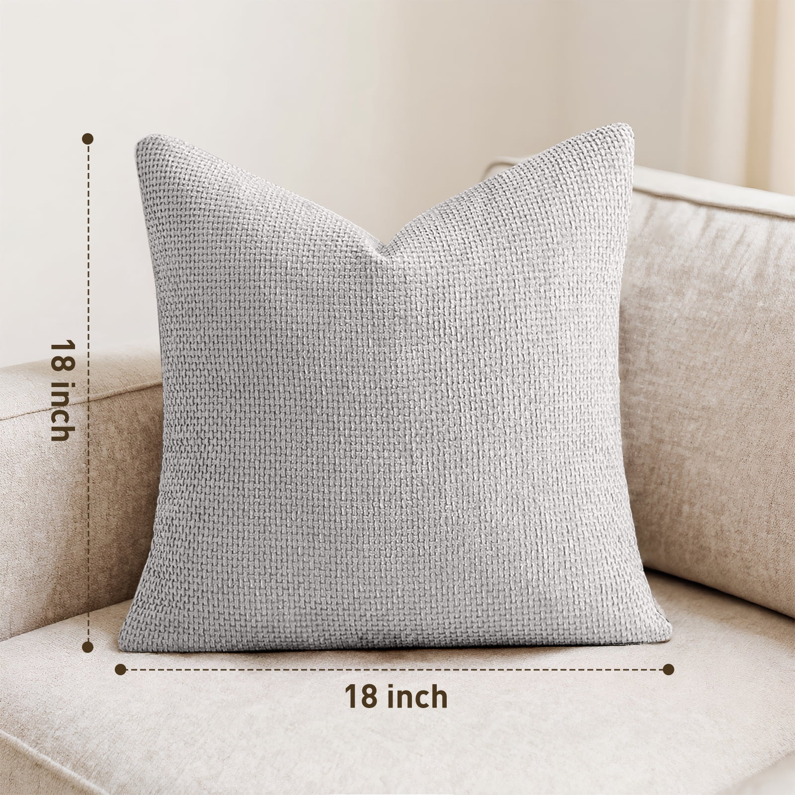 Sanmadrola Pillow Covers 18x18 Set of 4 Chenille Throw Pillow Cover with Elegant Design Soft and Luxurious Decorative Throw Pillows for Couch Bed and Home Decor