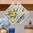 thumbnail image 2 of Yellow Lemon Pot Holders for Kitchen Heatproof Potholder, 3 Pack Middle Century Blue Italian Textured Hot Pads Multipurpose Oven Pads Cloth Potholders Trivet for Cooking Baking, 2 of 8