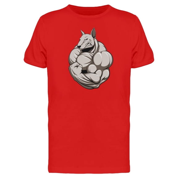 Strong Bull Terrier Big Biceps T-Shirt Men -Image by Shutterstock, Male Small