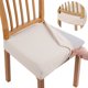 thumbnail image 1 of Funda para silla con relieve de jacquard, funda elástica para asiento para comedor, oficina, hotel, boda (beige, juego de 6), 1 of 5