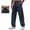 Navy, variant on GUZOM Mens Loose Fit Lounge Pants 100% Polyester Black with Drawstring Waist & Side Pockets,Size 2XL
