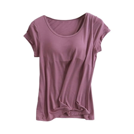 Moonker Summer Spring Shirts for Women Tops Under $10 Yoga Gym Tops Workout Tank Tops Strap Padded Undershirts Cotton Camisole Vest Top Seamless Sleeping Vest Bra Top