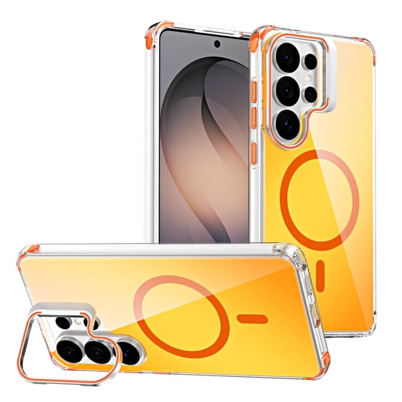 Cute Case for Samsung Galaxy S26 Ultra Case with Stand for Women Girls [Compatible with Magsafe] Aesthetic Glitter Sparkly Bling Magnetic Phone Cover with Camera Lens Kickstand