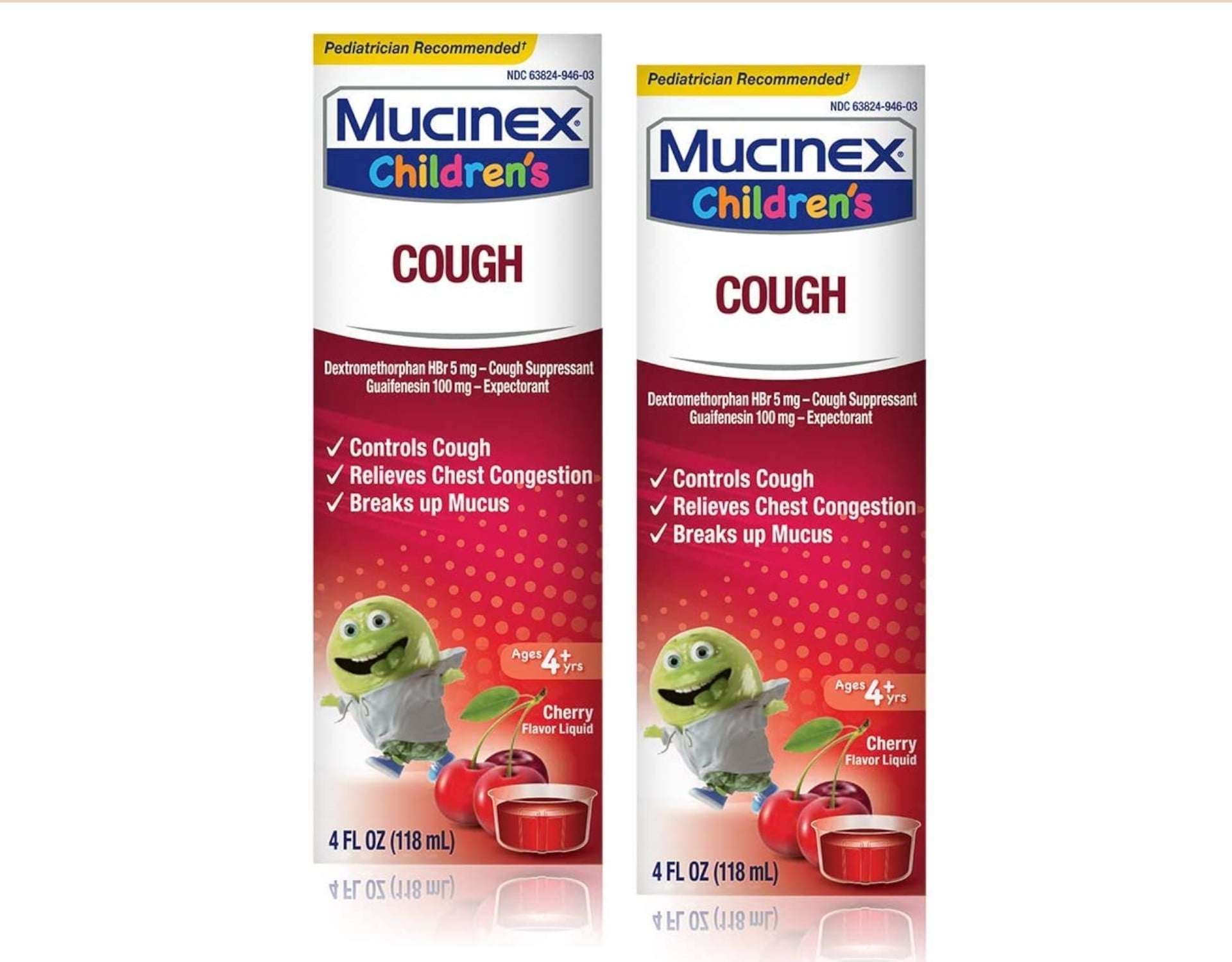 2Pack Children's Mucinex Cough Suppressant, Cherry, 4 Oz in Kosovo at