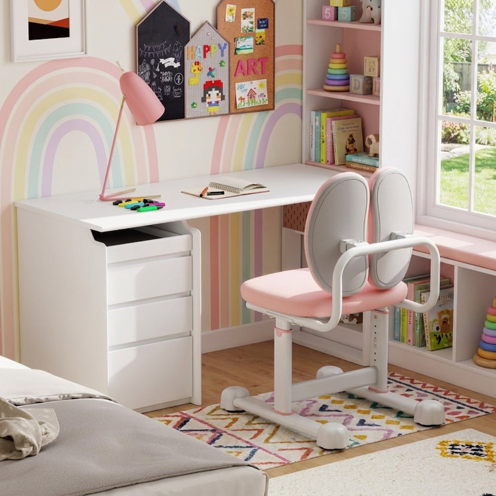 Furnibear Kids Chair Kids Desk Chair Children Study Chair with Double Back Support and Adjustable