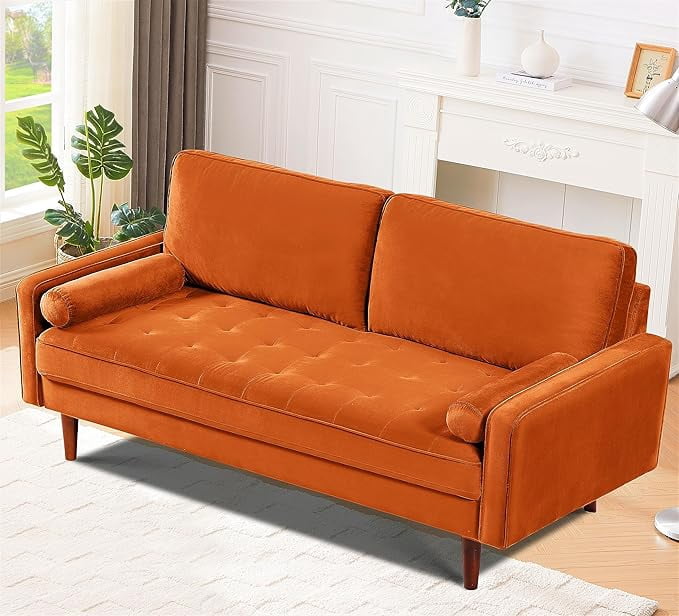 US Pride velvet upholstery square arm loveseat