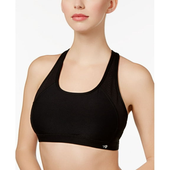 Ideology Strappy Back Medium Impact Sports Bra, Size Large, Noir Pink