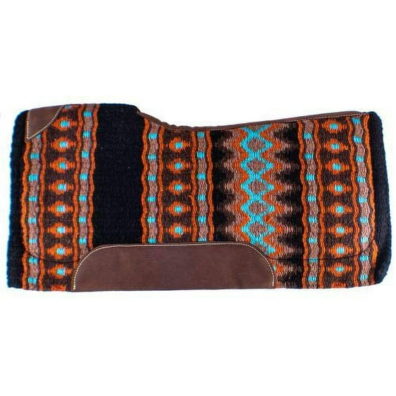 Showman 34" x 36" Turquoise, Orange & Black Memory Felt Bottom Saddle Pad