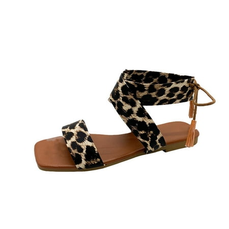 

Stamzod Summer Womens Sandals Shoes Flat Heel Sandals Solid Color Casual Women s Sandals Clearance
