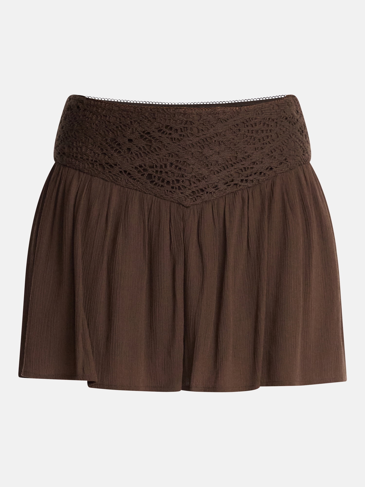 No Boundaries Crochet Waist Mini Skirt, Women's XXS-XXL