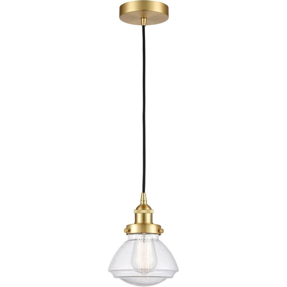 616-1PH-SG-G324 Innovations Lighting Olean - 1 Light Mini Pendant In Industrial Style-7.75 Inches Tall and 6.75 Inches Wide-Satin Gold Finish-Seedy