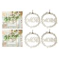 thumbnail image 1 of 4Pcs Wedding Decor Wooden Hanging Shape Chair Back Sign Married, 1 of 10