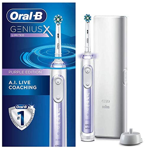 jongen Senaat hurken Oral-B Genius X Limited, Electric Toothbrush with Artificial Intelligence,  1 Replacement Brush Head, 1 Travel Case, Orchid Purple - Walmart.com