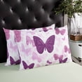 thumbnail image 4 of Purple Butterflies Throw Pillow Cover 20 x 30 Inch Decorative Pillow Cover Modern Art Summer Butterfly Lumbar Pillowcase Seasonal Rectangle Cushion Case for Couch Sofa Bed Living Room, 4 of 7