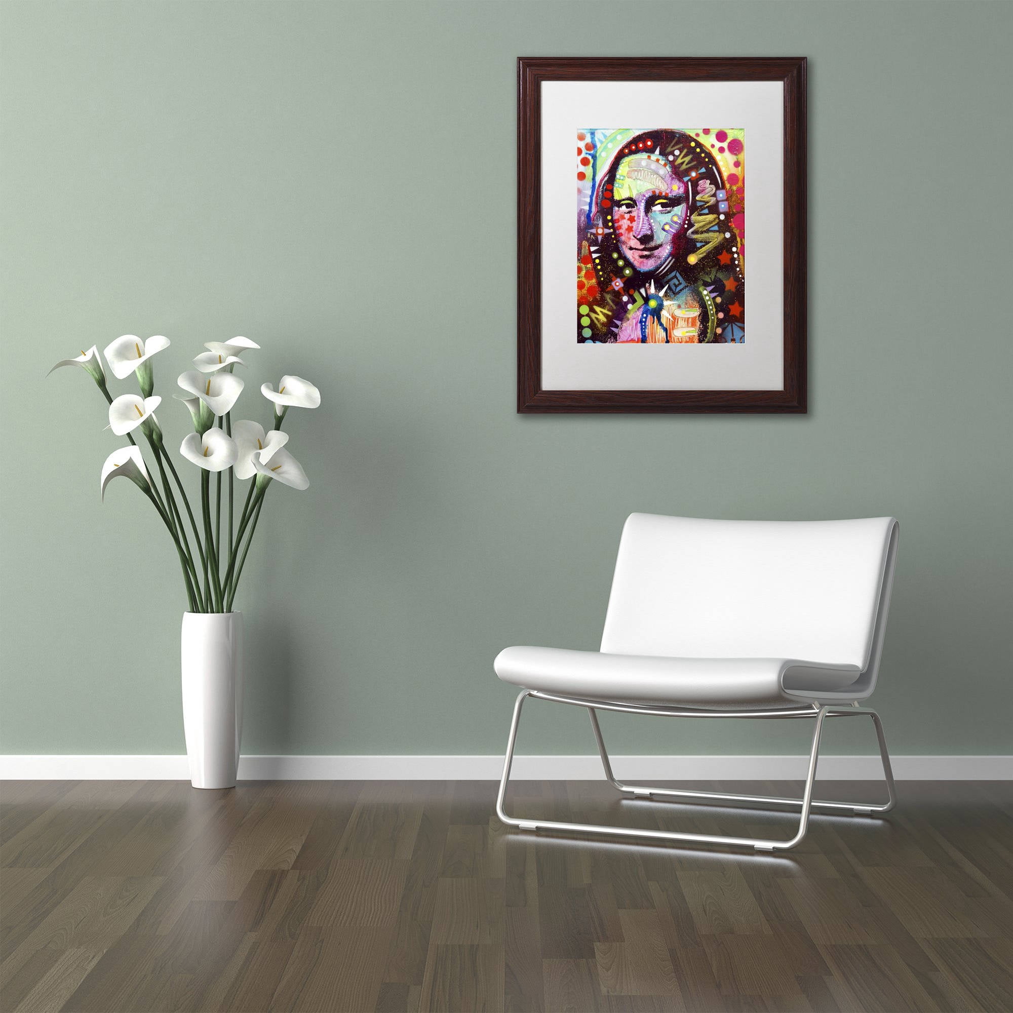 Trademark Fine Art "Mona Lisa" Canvas Art by Dean Russo, White Matte, Wood Frame