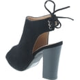 thumbnail image 3 of Chase & Chloe Marcy-1 Women's Back Lace Up Cut Out High Block Heel Ankle Booties, Black, 9, 3 of 7
