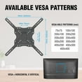 thumbnail image 3 of ELG Full Motion TV Wall Mount - Fits 26'' to 65'' TVs, Up to 66.1lbs, Swivel, Tilt, Extension, Max VESA 400x400mm, FULL40 PRO, Heavy-Duty Steel Construction, Sleek Black Finish, 3 of 9