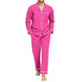 thumbnail image 2 of Mens Pajamas Set Long Sleeve Button Down Loungewear Soft Relaxed Fit Mens Sleepwear Night Pjs Sets with Pockets, 2 of 6