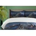 thumbnail image 4 of Ambesonne Night Duvet Cover Sets, Italy Mountains Milky Way, 2-King, Dark Blue Redwood Tan, 4 of 7